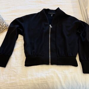 White House Black Market Elegant Black Bomber Jacket